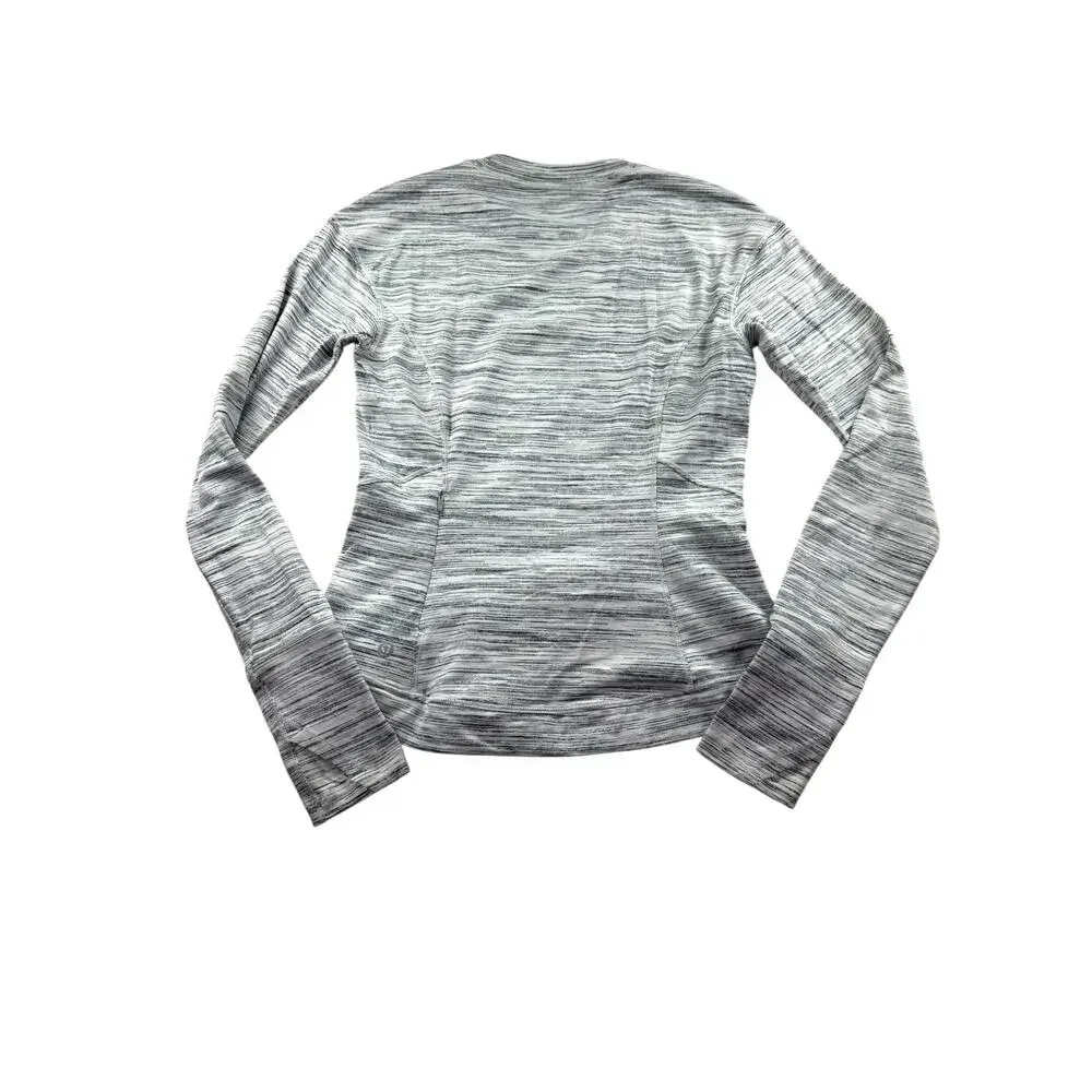 lululemon Close to Crossing Long Sleeve XS Rulu Space Dye Camo White Silver